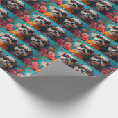 Havanese met Hartrozen Valentijnsdag Cadeaupapier (Hoek)