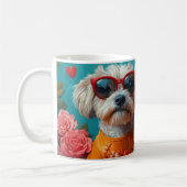 Havanese met Hartrozen Valentijnsdag Koffiemok (Links)