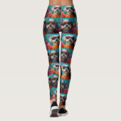 Havanese met Hartrozen Valentijnsdag Leggings (Achterkant)