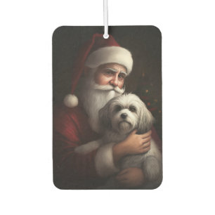 Havanese met Kerstman Feestelijke Kerstmis Luchtverfrisser
