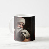 Havanese met Kerstman Festive Kerstmis Koffiemok (Voorkant links)