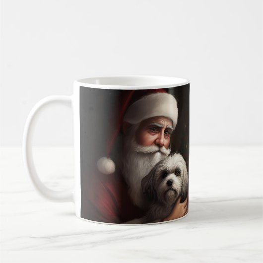 Havanese met Kerstman Festive Kerstmis Koffiemok (Links)
