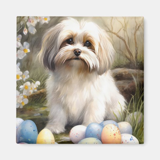 Havanese met Pasen Eieren Magneet (Voorkant)