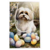 Havanese met Pasen Eieren Medium Cadeauzakje (Voorkant)