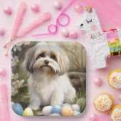 Havanese met Pasen Eieren Papieren Bordje (Feest)