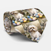 Havanese met Pasen Eieren Stropdas (Opgerold)