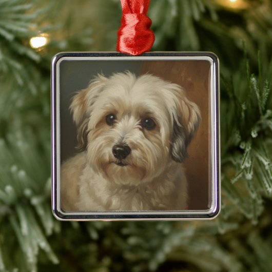 Havanese Metalen Ornament (Boom)