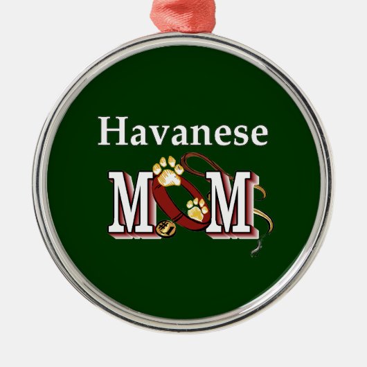 Havanese Moeder Metalen Ornament (Voorkant)