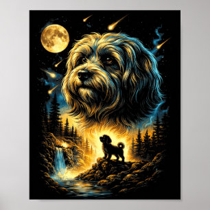 Havanese naar de maan jankend retro 90s grappige h poster
