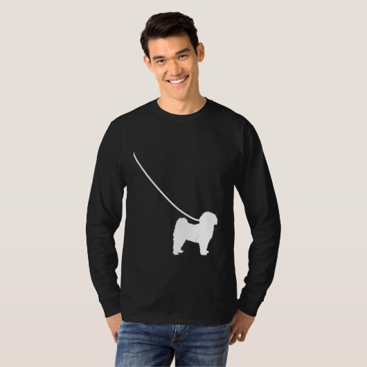 Havanese on a Leash Dog  Mom Dad Pet Cute  Puppy T-shirt (Voorkant volledig)