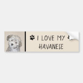 Havanese papaverschilderijen - Kute Original Dog A Bumpersticker (Voorkant)