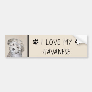 Havanese papaverschilderijen - Kute Original Dog A Bumpersticker
