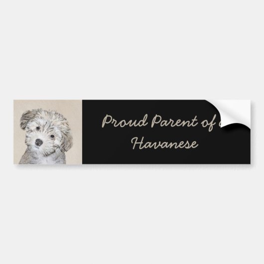 Havanese papaverschilderijen - Kute Original Dog A Bumpersticker (Voorkant)