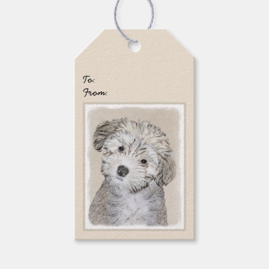 Havanese papaverschilderijen - Kute Original Dog A Cadeaulabel (Voorkant)