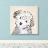 Havanese papaverschilderijen - Kute Original Dog A Canvas Afdruk (Insitu (Houten vloer))