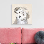 Havanese papaverschilderijen - Kute Original Dog A Canvas Afdruk (Insitu (Woonkamer))