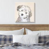 Havanese papaverschilderijen - Kute Original Dog A Canvas Afdruk (Insitu (Slaapkamer))