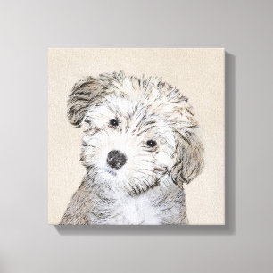 Havanese papaverschilderijen - Kute Original Dog A Canvas Afdruk
