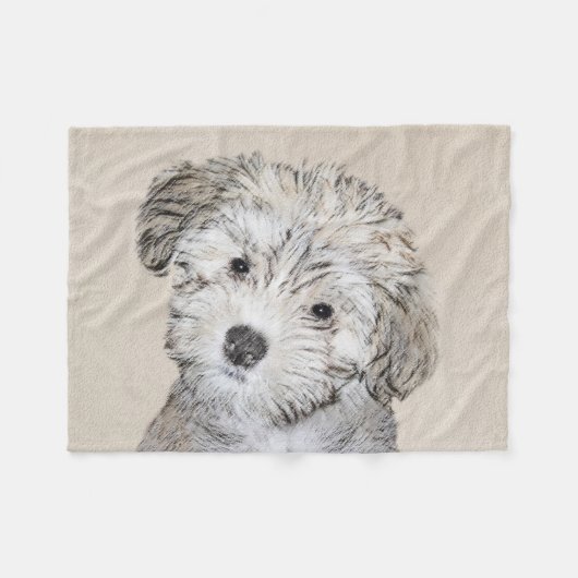 Havanese papaverschilderijen - Kute Original Dog A Fleece Deken (Voorkant (Horizontaal))