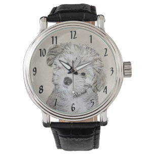 Havanese papaverschilderijen - Kute Original Dog A Horloge