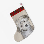 Havanese papaverschilderijen - Kute Original Dog A Kleine Kerstsok (Achterkant (Hangend))