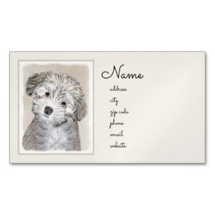 Havanese papaverschilderijen - Kute Original Dog A Magnetisch Visitekaartje