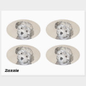 Havanese papaverschilderijen - Kute Original Dog A Ovale Sticker (Vel)