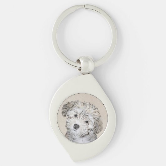 Havanese papaverschilderijen - Kute Original Dog A Sleutelhanger (Voorkant)