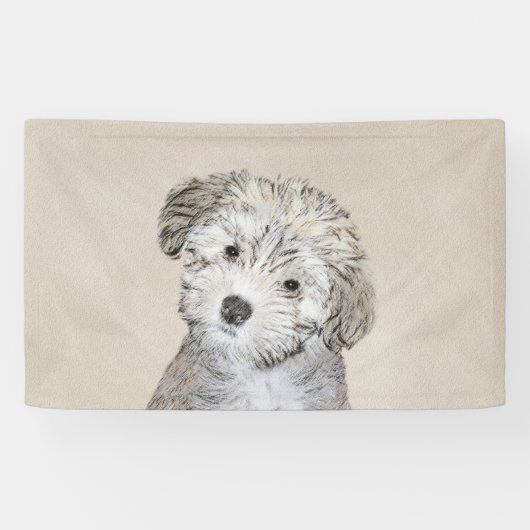 Havanese papaverschilderijen - Kute Original Dog A Spandoek (Horizontaal)