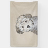 Havanese papaverschilderijen - Kute Original Dog A Spandoek (Verticaal)
