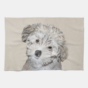 Havanese papaverschilderijen - Kute Original Dog A Theedoek