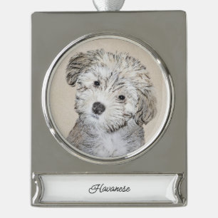 Havanese papaverschilderijen - Kute Original Dog A Verzilverd Banner Ornament