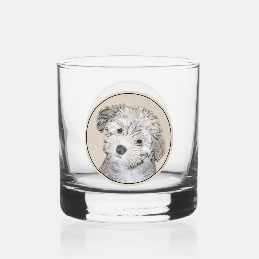 Havanese papaverschilderijen - Kute Original Dog A Whisky Glas (Voorkant)