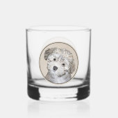 Havanese papaverschilderijen - Kute Original Dog A Whisky Glas (Achterkant)