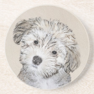 Havanese papaverschilderijen - Kute Original Dog A Zandsteen Onderzetter