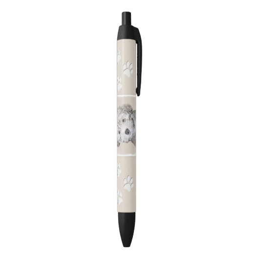 Havanese papaverschilderijen - Kute Original Dog A Zwarte Inkt Pen (Achterkant (Verticaal))