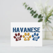 HAVANESE Paw Print 1 Briefkaart (Staand voorkant)