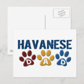 HAVANESE Paw Print 1 Briefkaart (Voorkant / Achterkant)