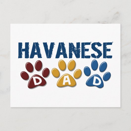 HAVANESE Paw Print 1 Briefkaart (Voorkant)