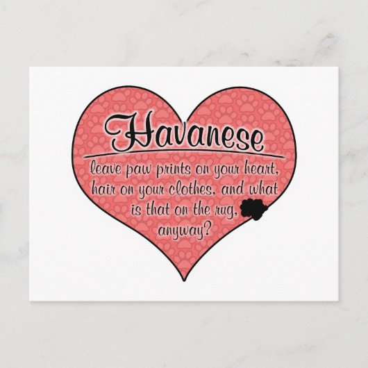 Havanese Paw Prints Dog Humor Briefkaart (Voorkant)