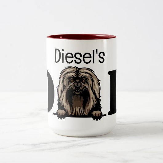 Havanese Personalized Peking Dad Tweekleurige Koffiemok (Center)