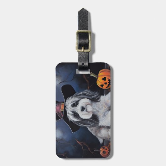 Havanese pompoenen Halloween eng Bagagelabel (Voorkant verticaal)