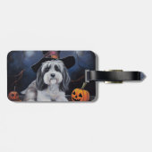 Havanese pompoenen Halloween eng Bagagelabel (Achterkant horizontaal)
