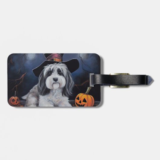 Havanese pompoenen Halloween eng Bagagelabel (Achterkant horizontaal)