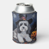 Havanese pompoenen Halloween eng Blikjeskoeler (Blikje Achterkant)