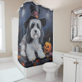 Havanese pompoenen Halloween eng Douchegordijn (In situ)