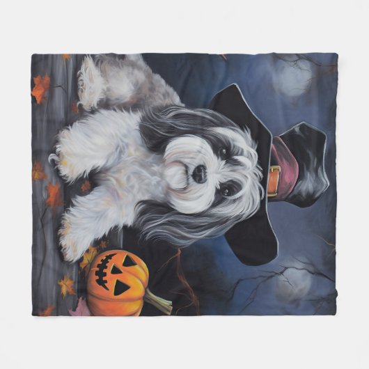 Havanese pompoenen Halloween eng Fleece Deken (Voorkant (Horizontaal))