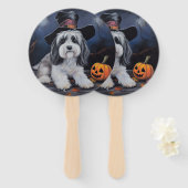 Havanese pompoenen Halloween eng Handwaaier (Voorkant en achterkant)