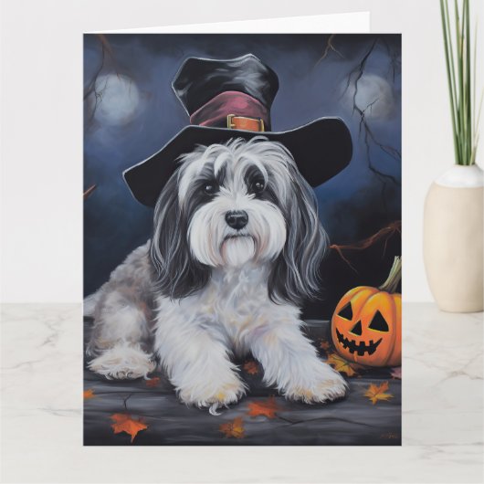 Havanese pompoenen Halloween eng Kaart (Voorkant)