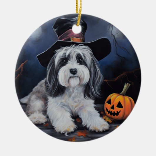Havanese pompoenen Halloween eng Keramisch Ornament (Voorkant)